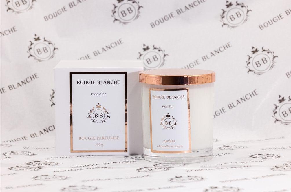 BOUGIE BLANCHE ROSE D'OR CANDLE