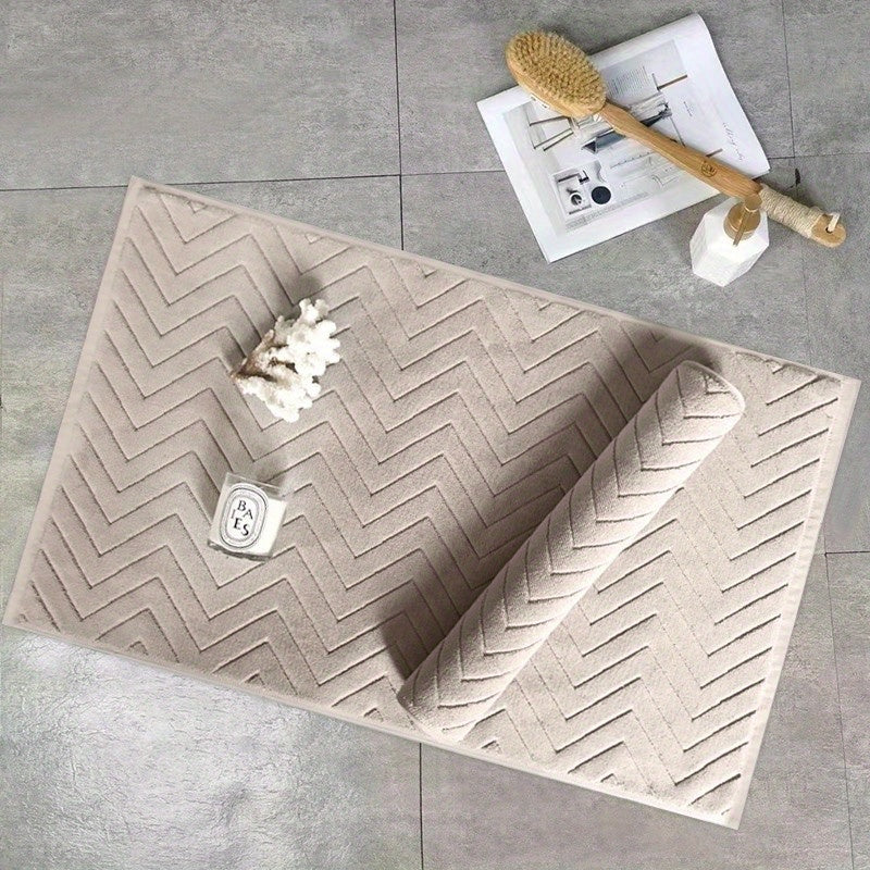 1pc Arrow Textured Bathroom Non Slip Mat, Absorbent Comfortable Bathtub Towel Carpet, Comfortable Bathroom Entrance Rug, Bathroom Accessories, Home Decor, Room Decor