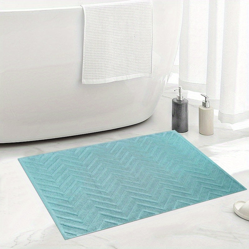 1pc Arrow Textured Bathroom Non Slip Mat, Absorbent Comfortable Bathtub Towel Carpet, Comfortable Bathroom Entrance Rug, Bathroom Accessories, Home Decor, Room Decor