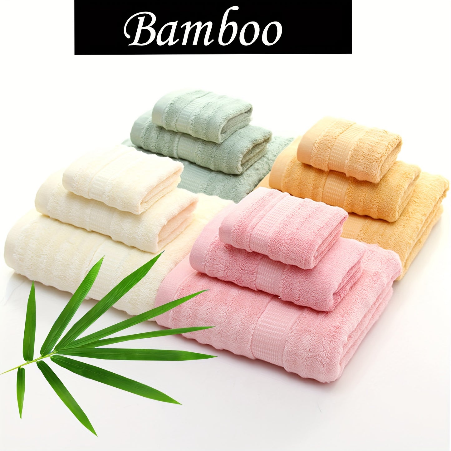 3/4pcs Bamboo Fiber Towels Set, With Bath Towel, Hand Towel, Washcloth, Premium Bathroom Towels Set, Lightweight And Highly Absorbent Quick Drying Towels, Perfect For Daily Use, Bathroom Supplies