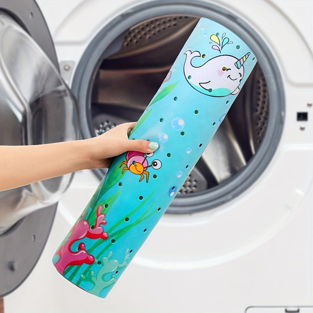 1pcs Bath Mat For Tub, Non Slip Bathtub Mat, Cartoon Patterned Bath Tub Shower Mat, Anti Slip Mat With Suction Cups & Drain Holes, Machine Washable, 53.34 X 53.34 Cm