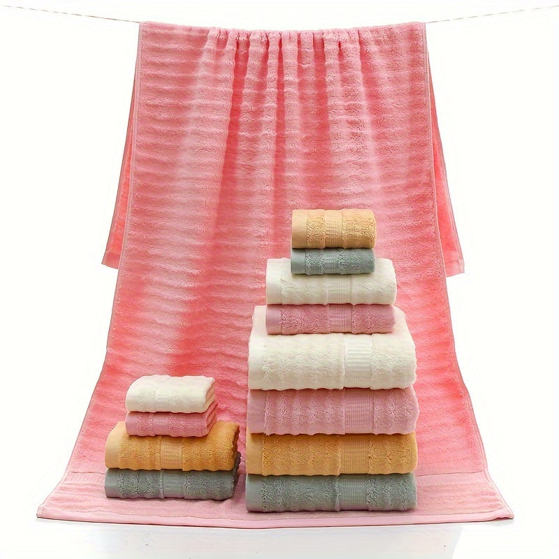 3/4pcs Bamboo Fiber Towels Set, With Bath Towel, Hand Towel, Washcloth, Premium Bathroom Towels Set, Lightweight And Highly Absorbent Quick Drying Towels, Perfect For Daily Use, Bathroom Supplies