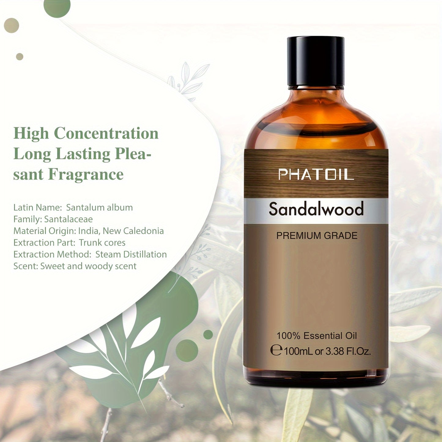 100ml of Sandalwood Essential Oil: Revitalize Your Home with Its Natural Fragrance!