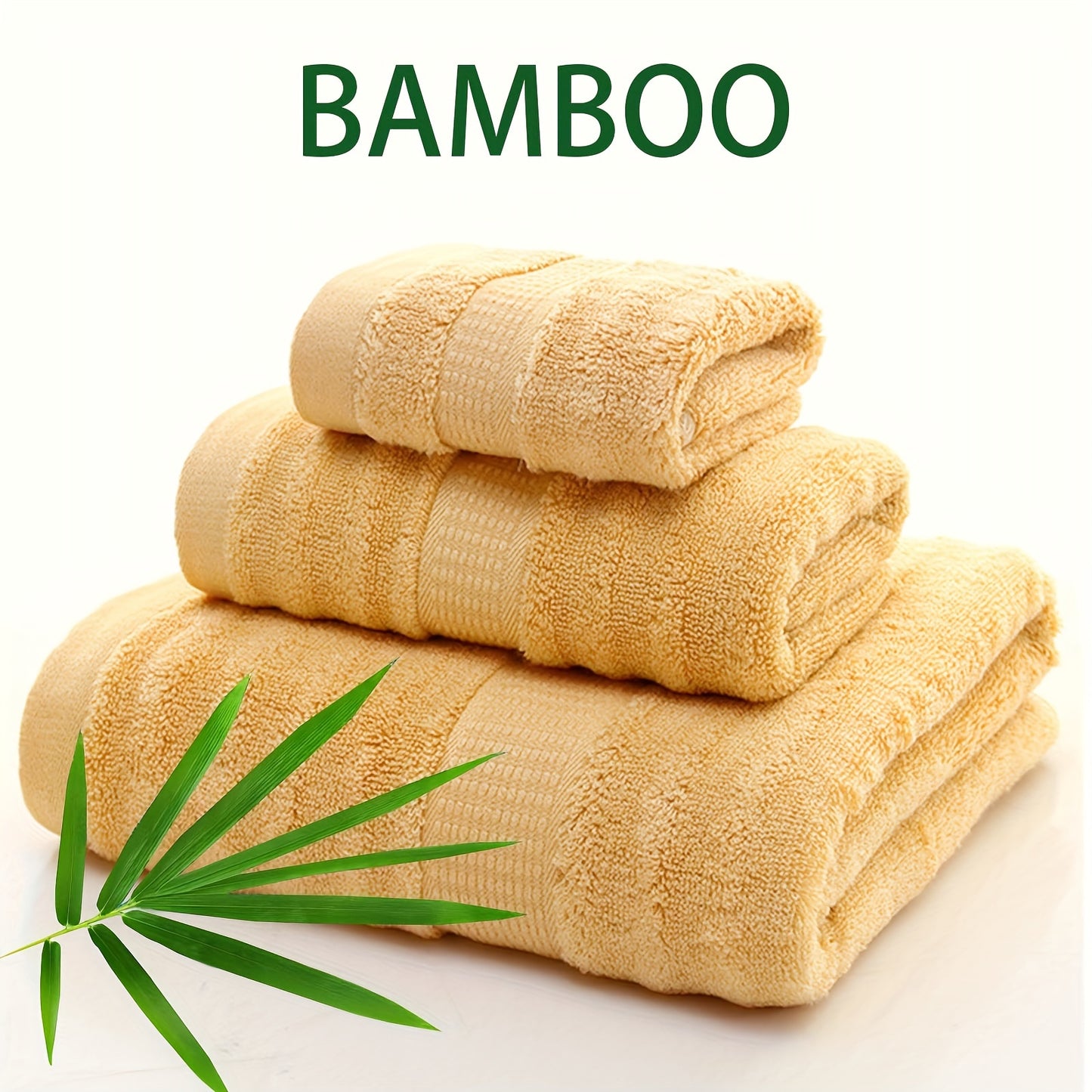 3/4pcs Bamboo Fiber Towels Set, With Bath Towel, Hand Towel, Washcloth, Premium Bathroom Towels Set, Lightweight And Highly Absorbent Quick Drying Towels, Perfect For Daily Use, Bathroom Supplies