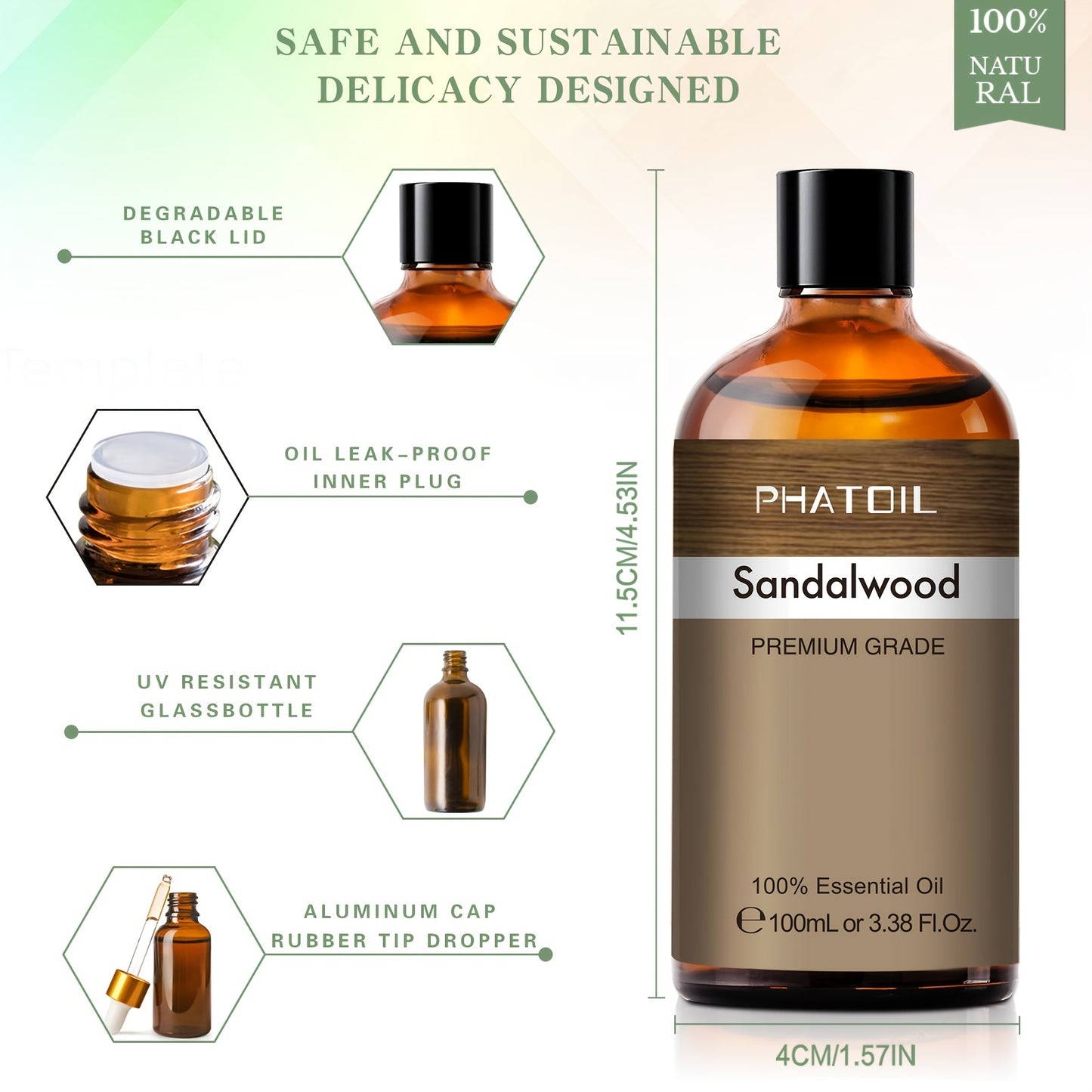 100ml of Sandalwood Essential Oil: Revitalize Your Home with Its Natural Fragrance!