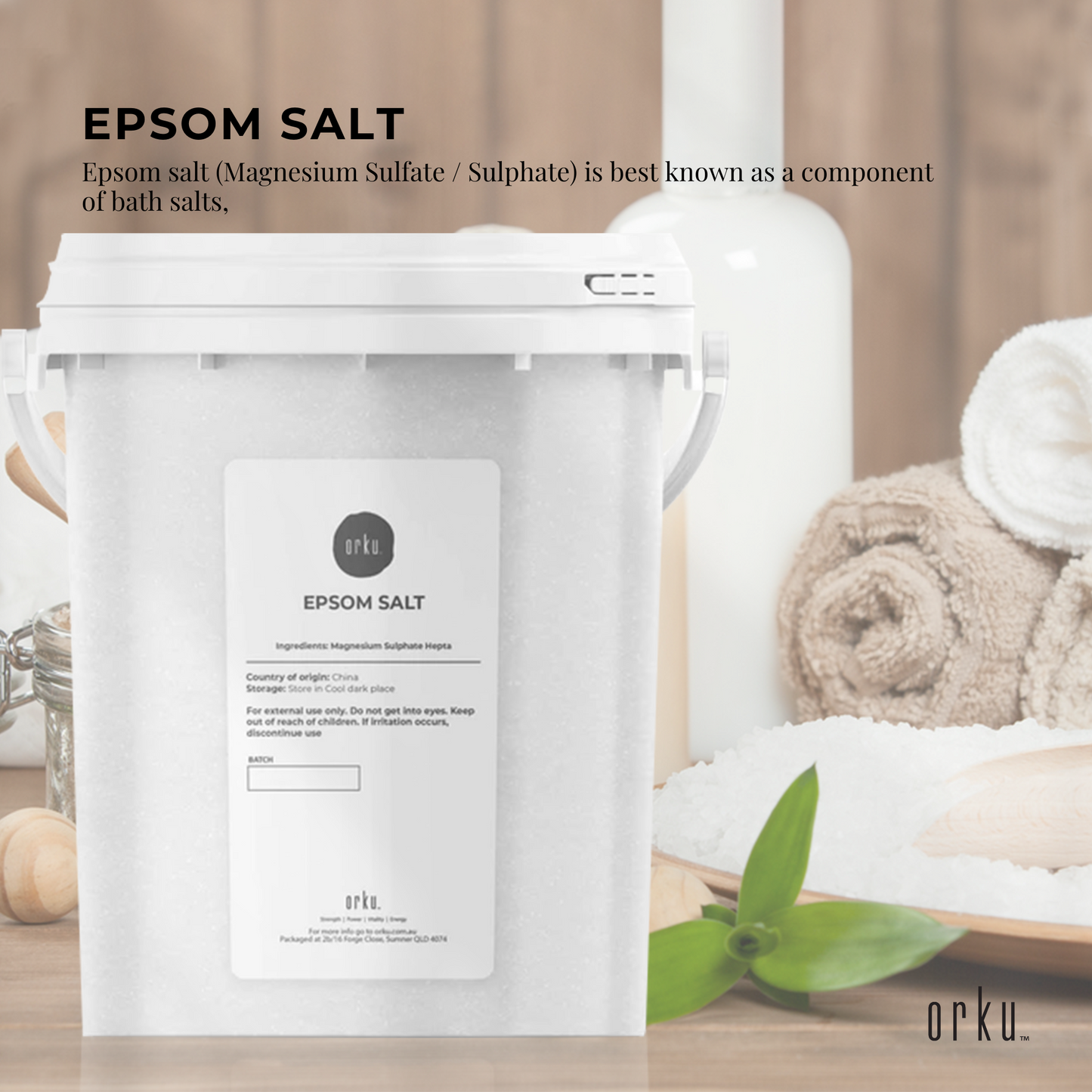 1.3kg Epsom Salt Tub - Magnesium Sulphate For Bath Skin Body Skin Care